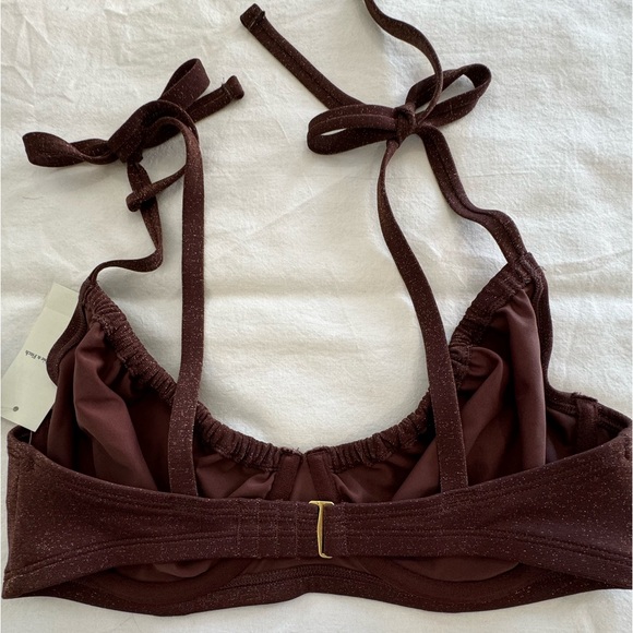 NWT Abercrombie and Fitch curve love tie strap underwire bikini top size small - Picture 2 of 4